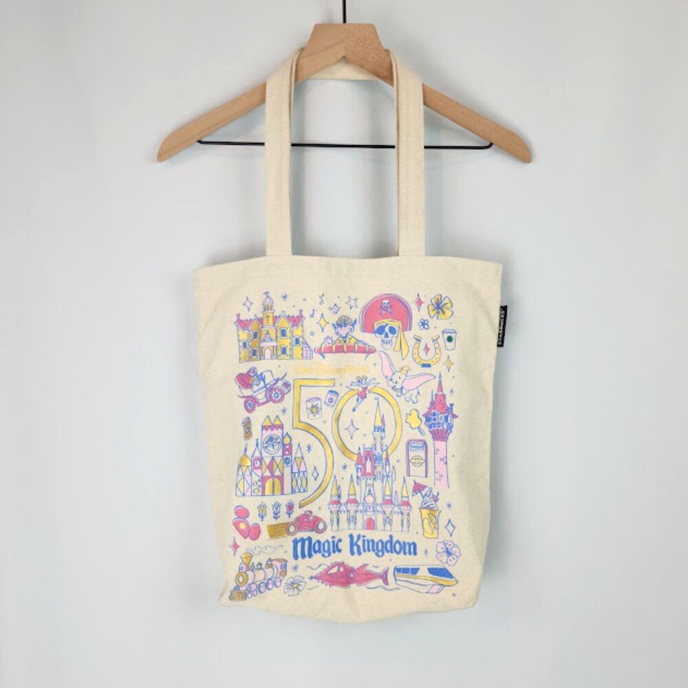 Starbucks Disney Magic Kingdom 50th Cotton Tote Bag